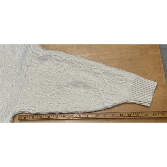 VTG St. Croix Men's Sweater USA Grandpa Core Chainlink Design Ivory Color M - Picture 12 of 12